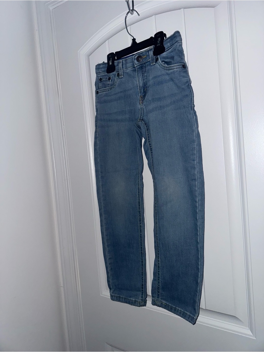 Levi’s 502 Boys Size 7 Regular Taper Jeans Light Wash Stretch Denim